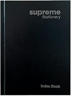 A4 Black Hard Cover A-Z Index Notebook Ruled Book 200 Pages