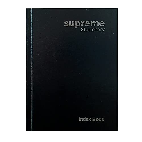 A6 Hard Cover A-Z Index Notebook Ruled Book 200 Pages (A6 Black)