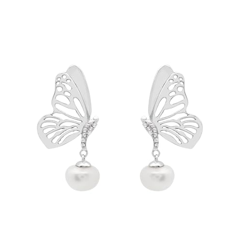 Boucles d'oreilles perle ronde 8mm anti-allergie en argent 925 avec fermoir sécurisé