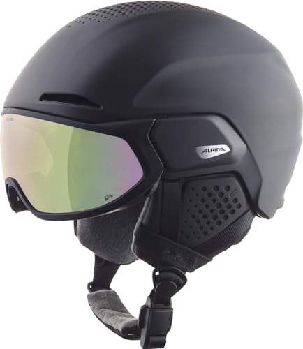 Alpina Alto QuattroVario Visier Skihelm (55-59 cm, 32 black matt (cobalt green))