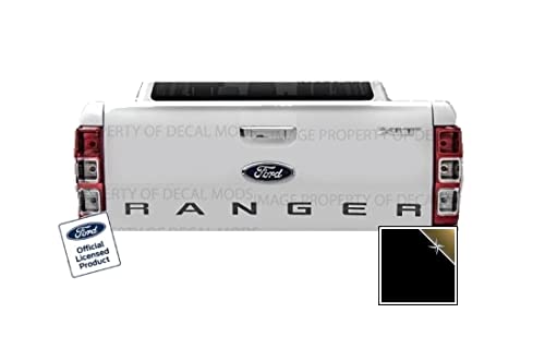 Decal Mods Tailgate Insert Inlay Replacement Decal Sticker (Thin) for Ford Ranger (2019-2022) (Black Reflects Gold) - CB+R