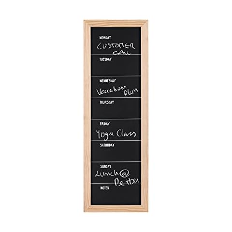 Bi-Office - Chalkboard Week Planner, 200 x 600 mm, Pine Frame Cover