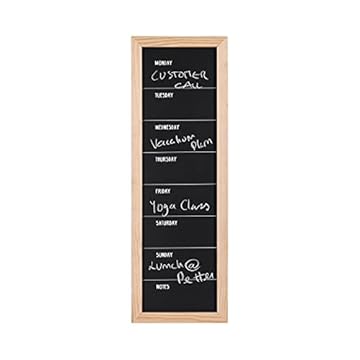 Bi-Office - Chalkboard Week Planner, 200 x 600 mm, Pine Frame