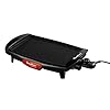 Moulinex Plancha Accessimo, Barbecue électrique d’intérieur, 1800 W, Revêtement antiadhésif, Format compact, Bac de récupération des jus, Thermostat réglable CB560811, Noir, Rouge