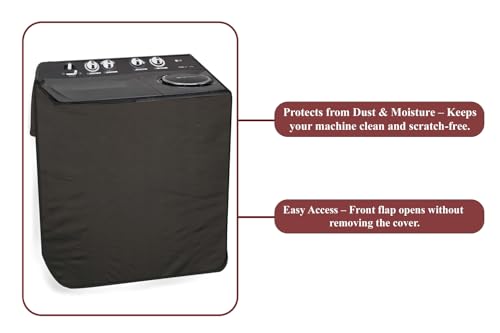 Image of The Furnishing Tree Polyester Waterproof Semi Automatic Washing Machine Cover Compatible for Super General 8 Kg & 9 Kg, DxWxH In Cms: ( 51x83.8x96.5 ), Military