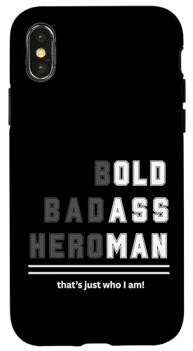 Bold Badass Heroman That's Just Who Old Guy T�V���c �X�}�z�P�[�X iPhone X/XS �p