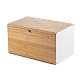 Brotkasten klein Florina Brusto 35,5 x 21,5 x 19,5 cm aus Stahl mit Bambusdeckel