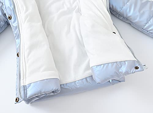 Sport Specific Clothing Hooded Girls Windproof Jacket Hiking Outdoor Coats Zip Up Kids Trench Snow Outerwear (Light blue, 4-5 Years)4