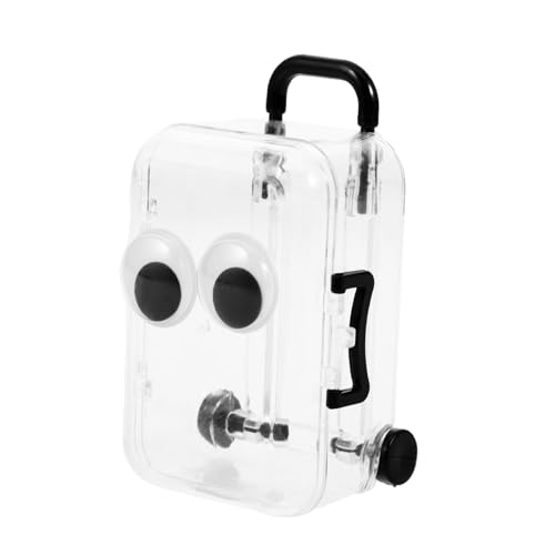 Beaupretty 箱 トロリーケース収納ボックス 蓋付き布製収納ボックス 蓋付き収納ボックス トラベルポーチ ミニ プラスチックジュエリーホルダー スーツケース型リングケース Transparent