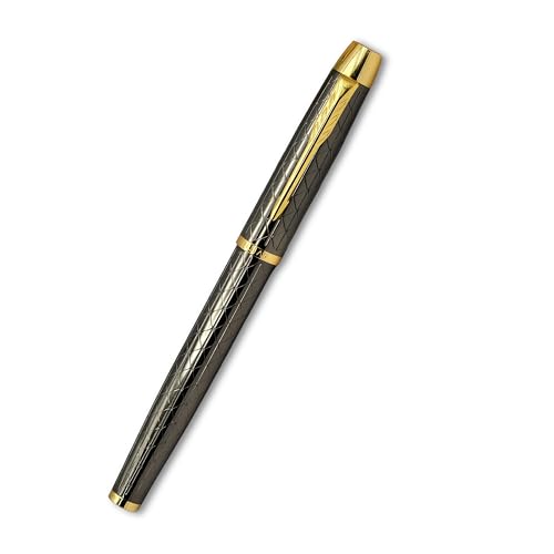 Image of Venti Gold Trim Roller Ball Pen| Black Body Color | Ink Color - Black | Novel Gifts For Professionals | Premium Pens For Personal & Professional Use | Return Gift | (116, RollerBall Pen)