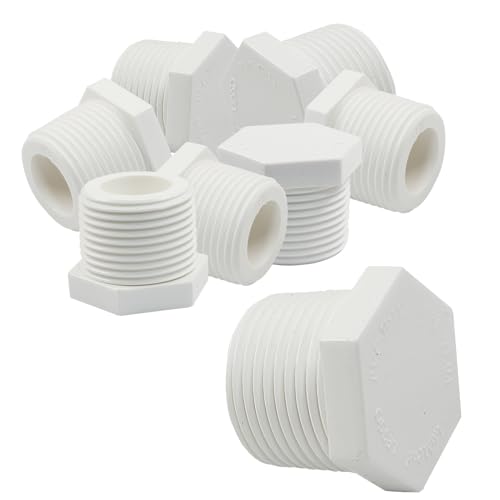 Image of 20Pcs White Plastic Water Heater Drain Plug Set, 3 /4 Inch NPT PVC Replacement Plug for RVs and Campers