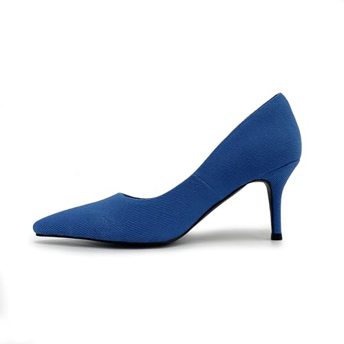 Women's Colorful Denim Walkers Stiletto Heel Dress Pump Shoes4