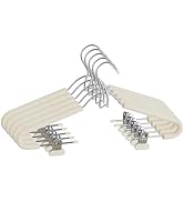 Spring Fever Foam Padded Clothes Hangers with Clips Hooks - Sponge Non Slip Chrome Plating Heavy ...