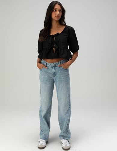 Rsq Womens Low Rise Loose Straight Jeans4