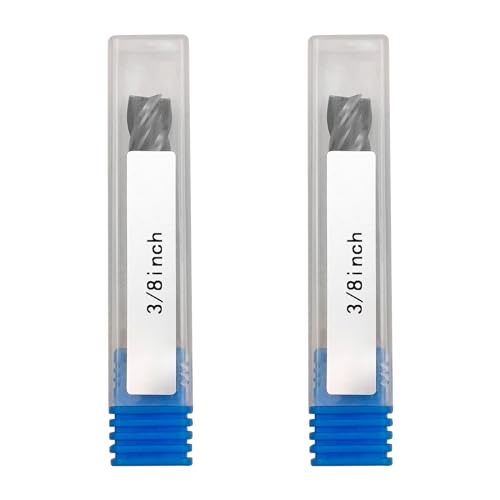 Image of 2 Pack 3 /8 Inch Carbide Square End Mill 4 Flute AlTiN Coated for Hardened Steel HRC 55 Alloy Metal Milling High Precision