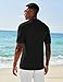 COOFANDY Men's Knit Shirts Short Sleeve Casual Button Down Polo Shirt Summer Beach Tops, Black, Medium