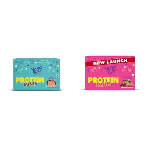 Image of Yogabar Protein Minis, 4g Protein Bar (24 Bars, Choco Peanut Butter) | Dark Chocolate Bar with + Yogabar Protein Minis, 4g Protein Bar (24 Bars, Coffee Crush) | Dark Chocolate Bar with no Trans