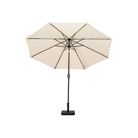 Royalcraft 735243 Powder Coat Aluminum Crank and Tilt Parasol, Ivory, 3 m Cover