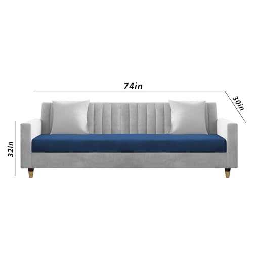 Image of Casaliving Garcia 3+2+1 Seater Sofa Set for Living Room (Blue Grey Colour) Premium Fabric Sofa