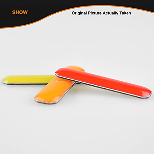 Image of Boigoo 3-Color Stripe Grille Emblem Badge Sticker Yellow /Orange /Red