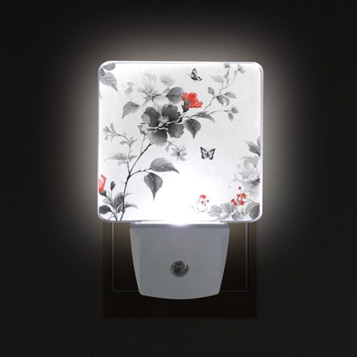 Lámpara de noche decorativa con patrón floral elegante miniatura 2