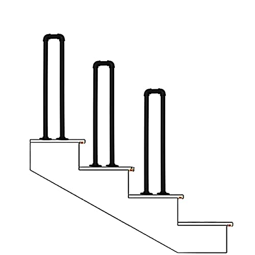 Stile Industriale Ferro Battuto Scala Ringhiere per Loft Villa Deck Indoor Outdoor U Tipo Ringhiere Design Semplice Moderno ed Elegante 45cm Dimensione