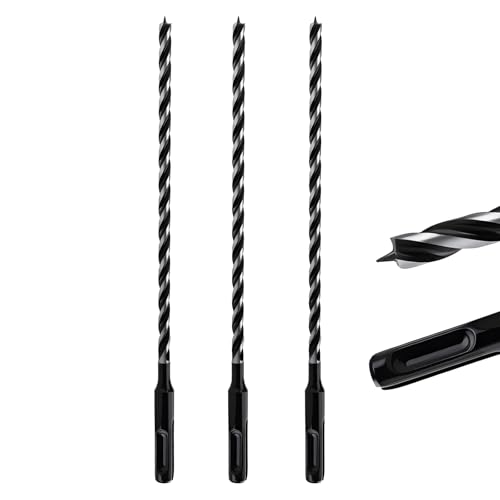 Image of MOXPIFY Extra Long 6mm x 230mm Auger Drill Bit 3pcs SDS Plus, SDS Wood Auger Drill Bits for Woodworking