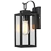 Pia Ricco Outdoor Wall Lights, Matte Black Exterior Light Fixtures with Clear Glass Shade, Waterproof Front Porch Lighting, Modern Sconces Lantern for Outside, House, Garage, E26 Socket, ETL Listed