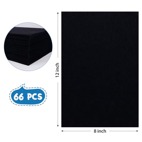 Image of 12x8 Inch 66Pcs Black Cards, Craft Supplies, Card Making and Art Projects