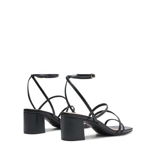 Image of DREAM PAIRS Womens Strappy Block Heel Sandals | Block Heels 2 inch Strappy Square Toe, chic strappy style,Chunky Low Heeled Sandals,for Party Wedding Evening