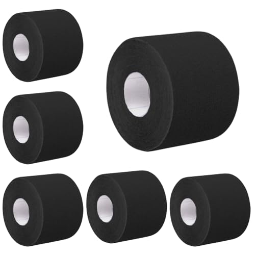 6 Rouleaux Bandage Autoadhésif Cohésifs Bande Cohésive Bandage Medical Sports Bande Elastiques Pansements Adhésifs pour Doigt Mains Pieds Poignets (noir)