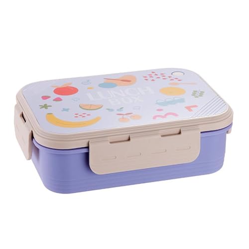 Image of Stainless Steel Lunch Box | 3-Compartment Bento Box, Leak-Proof, BPA-Free, Eco-Friendly Meal Prep Container for Adults, Kids, School, Work, & Travel | Durable & Portable Tiffin Box (Lavender)