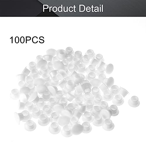 Image of MroMax 100Pcs Screw Cap Cover Fit 0.31 inch Hole Dia Plastic Tube Cover Shelf Peg Hole Plugs for Nail Cupboard Bookshelf Adjustable Shelf Closet Cabinet Bracket Furniture White Tone