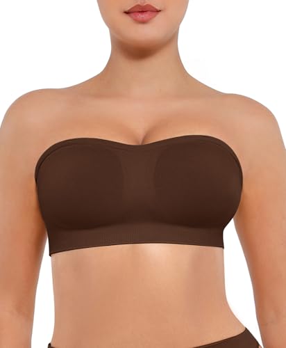 Image of FeelinGirl Strapless Bra for Women Seamless Wireless Bralette - Strapless Support, Adjustable & Padded, Full Coverage