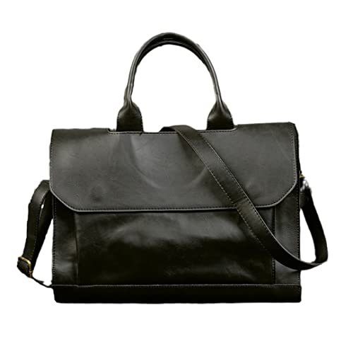 Sac à main en cuir pour homme mallette ordinateur portable noir vintage