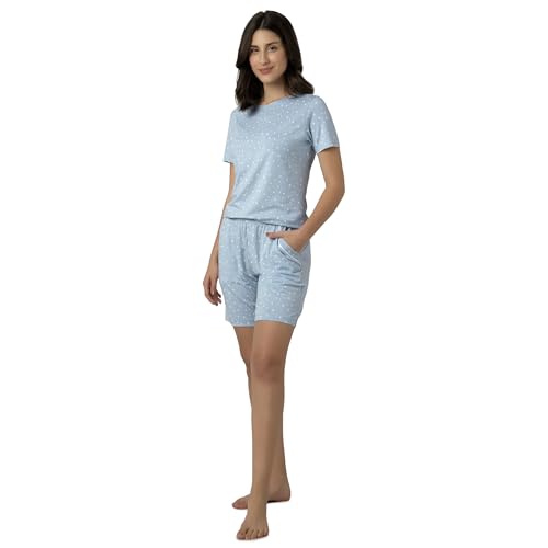 Image of Amante Womens Pink Cherry Printed Relaxed Fit Sleep Shorts