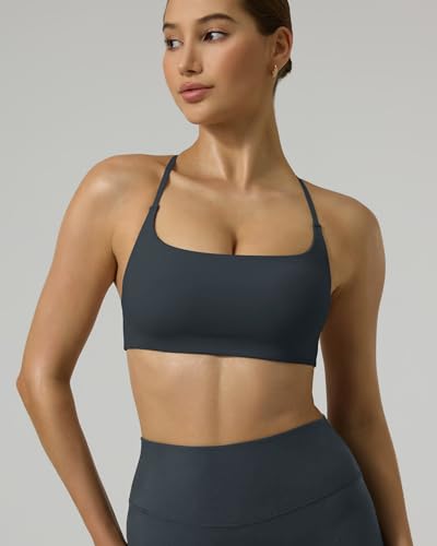 Image of PAVOI ACTIVE Open Back Strappy Yoga Workout Bras for Women - Low Support Criss-Cross Sports Gym Bra Removable Pads - FlexFlow