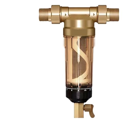 TIEOAXFT 1/2&3/4&1 Pre-Filter Whole House Rotary Precipitation Water Filter Central Pre-Filter Purification System Backwash Stainless