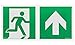 Znak Łączony Wyjście Ewakuacyjne Prawostronne i Strzałka w Górę ISO 7010 15 x 30 cm, Płyta Fotoluminescencyjna PCV, Zielono Żółty, Certyfikat CNBOP, Ochrona Przeciwpożarowa, Ewakuacja, DIN67510