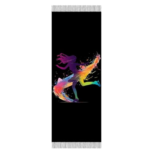 Ice Skating Figure Skater Girls Women Scarf for Women Fashion Winter Scarf Fringed Shawl Wrap Long Scarves