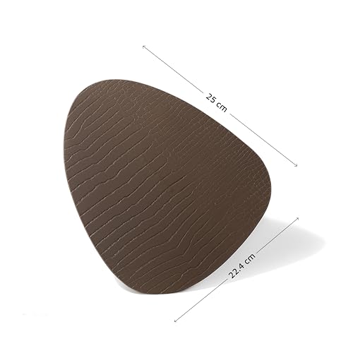 Image of Premium Recycled Leather Mouse Pad for PC | Large Size 25x22cm Mousepad for Laptop Wireless | Handcrafted | Anti-Slip, Anti-Skid, Waterproof | Croco Finish for Home, Office, Gaming, Taupe