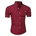 Botón de la Camisa para Hombres Camisa de Manga Corta Manga Corta