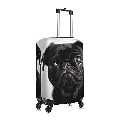 Cute Black Pug Dog print Travel Luggage Cover Elastic Washable Suitcase Cover Baggage Protector For 18-32 Inch Luggage3