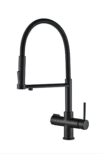Drei-Wege-Wasserhahn 3 in 1 Armatur Küche Wasserhahn Wasserfilter AL2002 (Black)