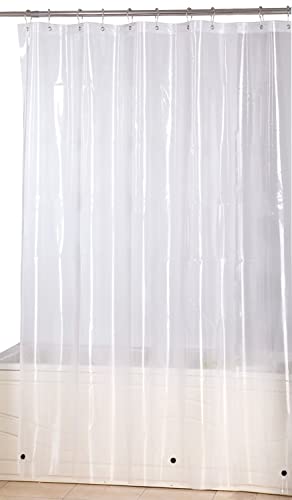 Elegant Comfort Heavy Duty Weight Waterproof Clear Shower Curtain Liner, 72