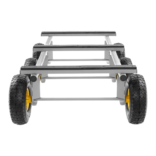 Carretilla pesada con 6 ruedas, capacidad 1200 lbs, ruedas inflables miniatura 4