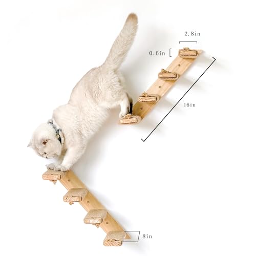 2 Pack 4 Steps Cat Wall Shelves and Stairs con cuerda sisal miniatura 3