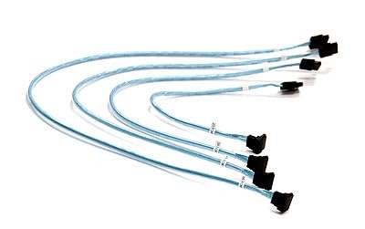 SUPERMICRO 4 x Round Câble SATA 0,43 m Noir, Bleu, Blanc - Câble SATA (0,43 m, SATA I, Male Connector/Male Connector, Noir, Bleu, Blanc, Droite)
