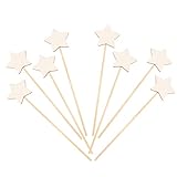 NUOBESTY Fairy Wand Stick, Unfinished Wooden Star Shaped DIY Crafts Angel Sticks for Girls Princess Painting Art Birthday Party Supplies