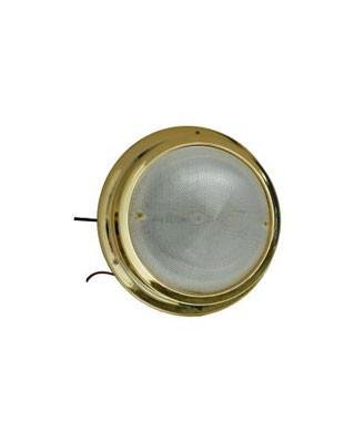 Nautos 2627 - Led - 6'' Dome Light - Gold Plastic with Switch - Cool White